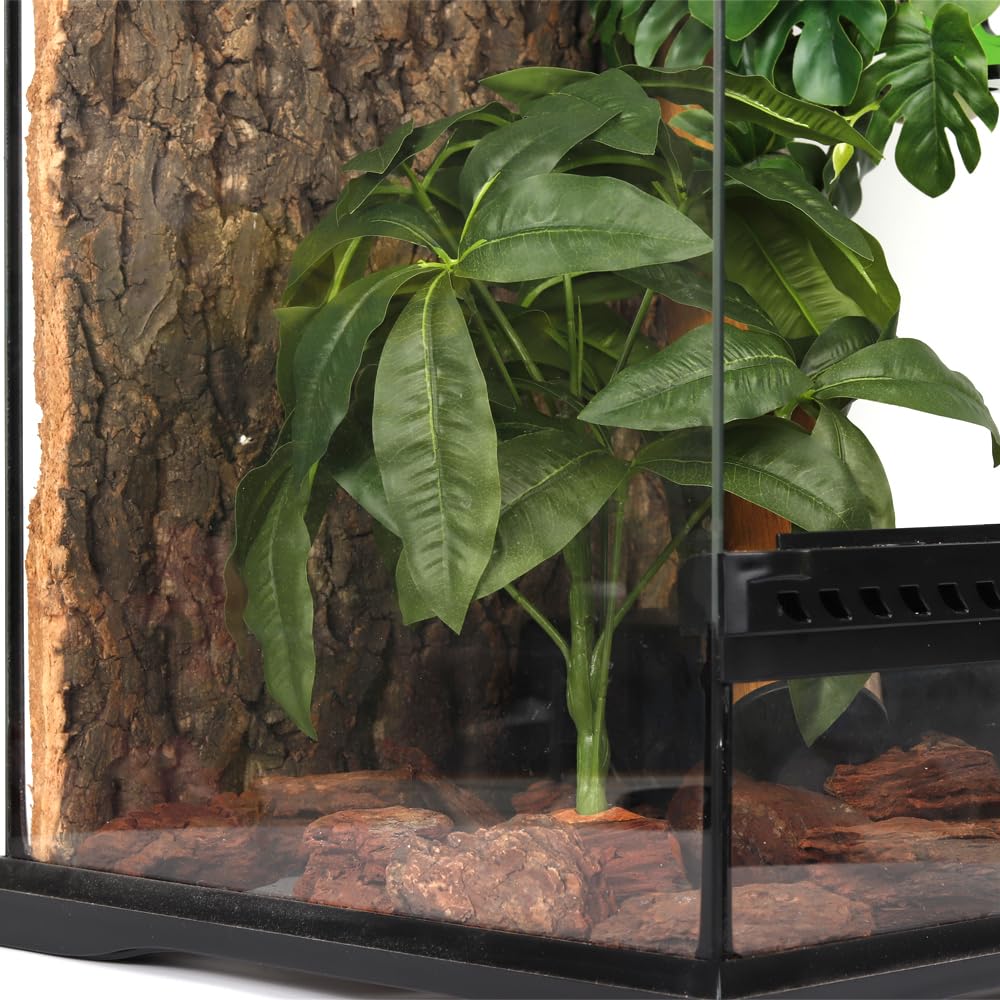 WOLEDOE Fake Green Money Tree Plant, Reptile Decor for Terrarium, Crested Gecko Tank Accessories fit Leopard Gecko Bearded Drago